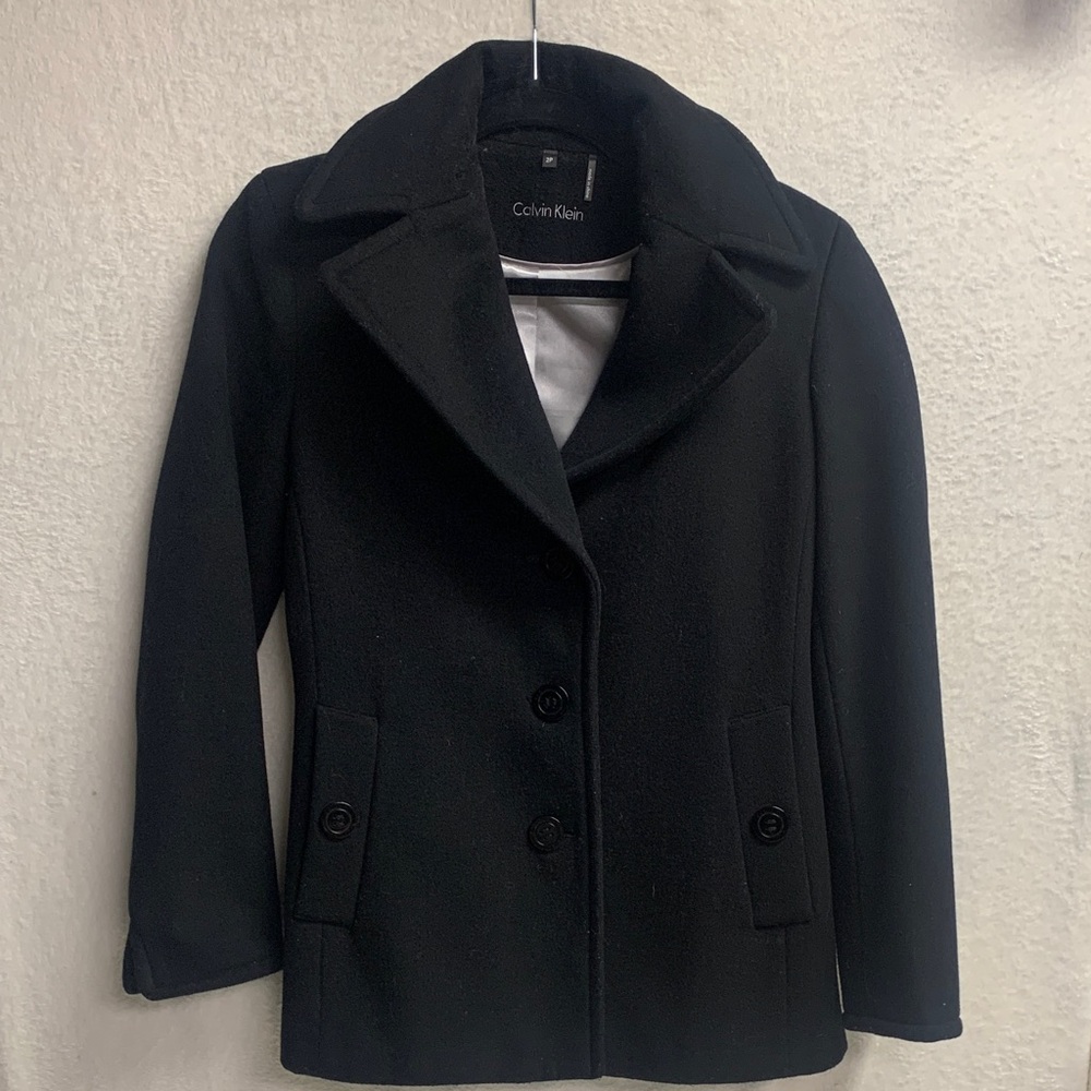Calvin Klein Women's Classic Black Pea Coat
